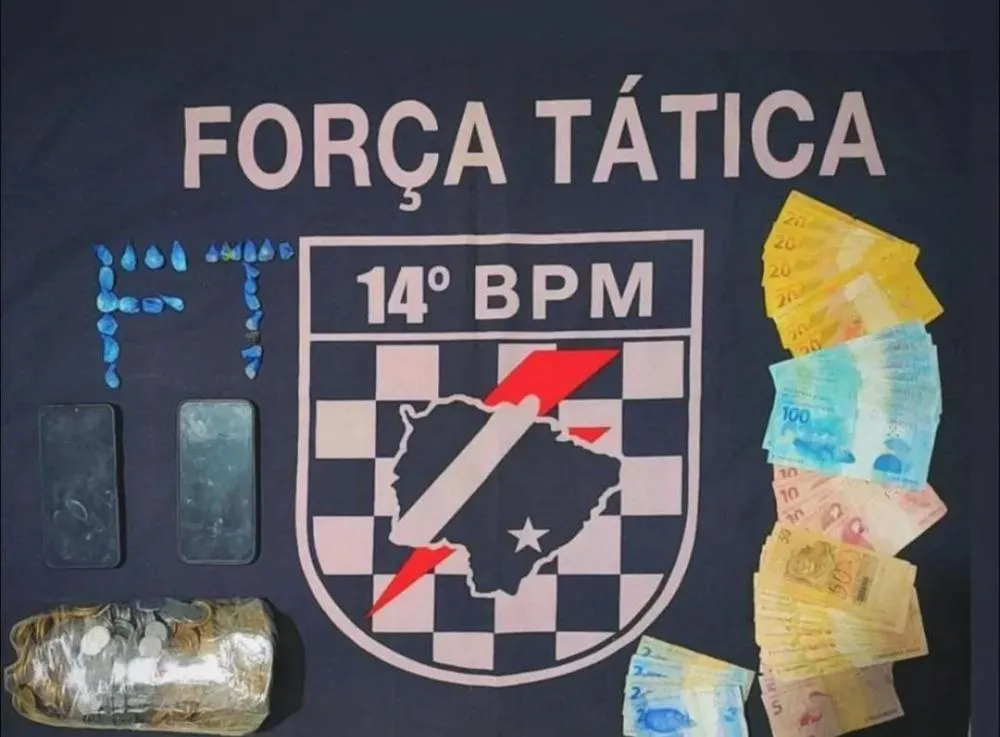 Ação policial da Força Tática fecha 'Boca do Tatu' e prendeu casal em Deodápolis