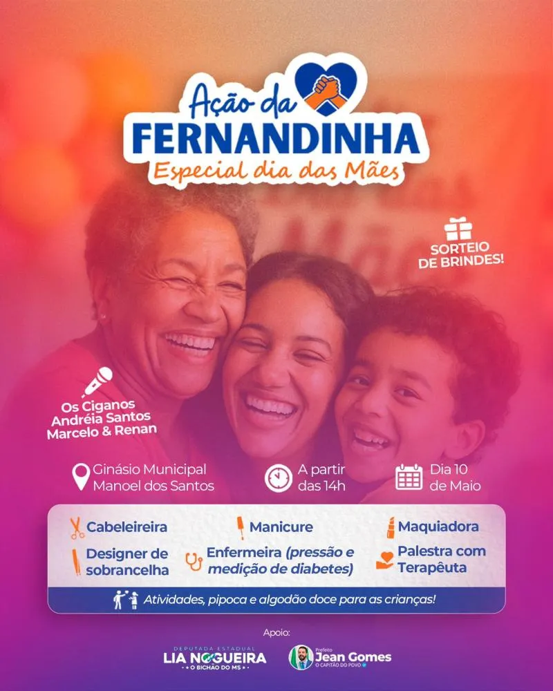 Vereadora Fernandinha Cazuza promove ação do Dia das Mães neste sábado, dia 10/05, em Deodápolis
