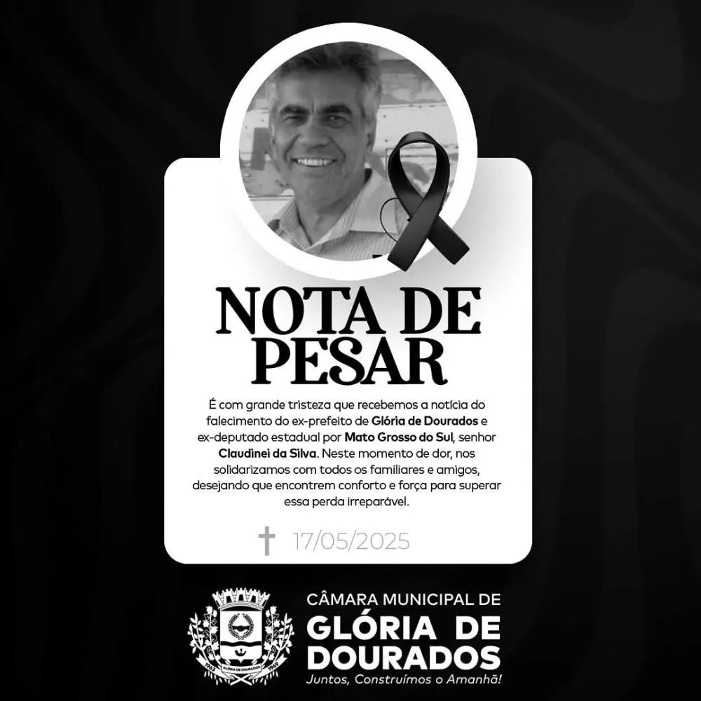 Ex-prefeito e ex-deputado Claudinei da Silva morre aos 67 anos em Glória de Dourados
