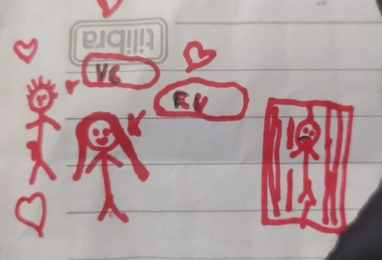 Após prisão de estuprador, menina de 10 anos agradece policiais com desenho 