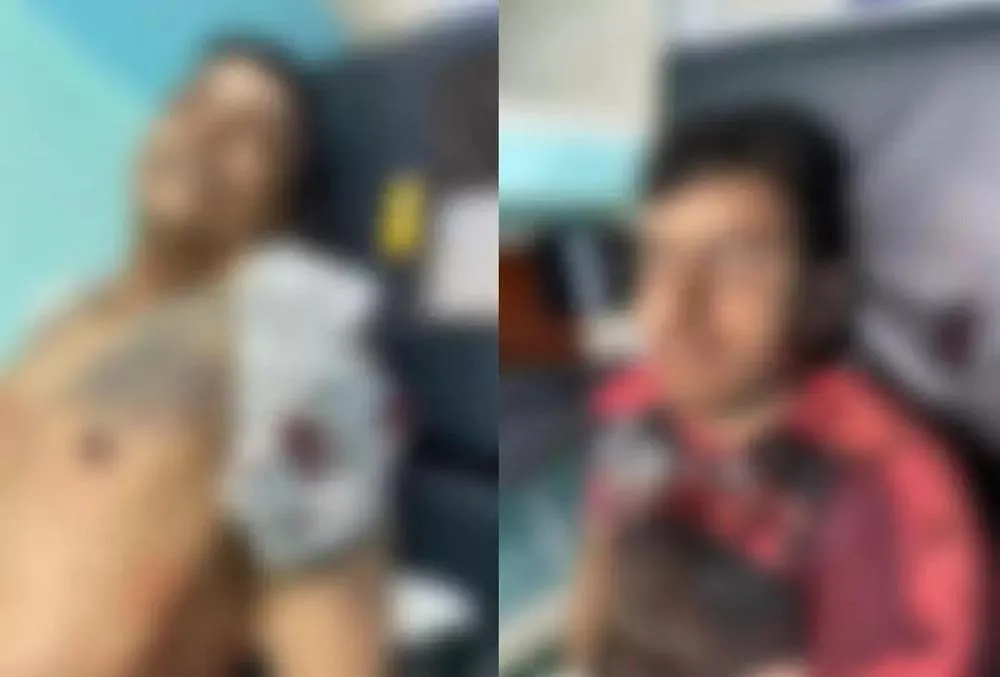 Corpos dos dois homens mortos em confronto com policiais (Foto: Reprodução) 