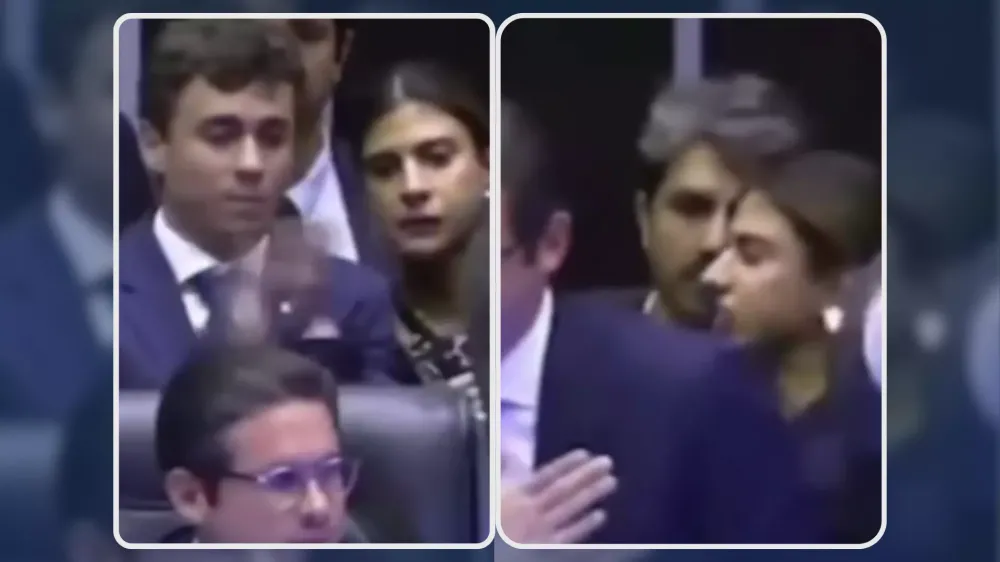 Nikolas Ferreira e Camila Jara protagonizaram agressões no plenário. (Foto: Reprodução)