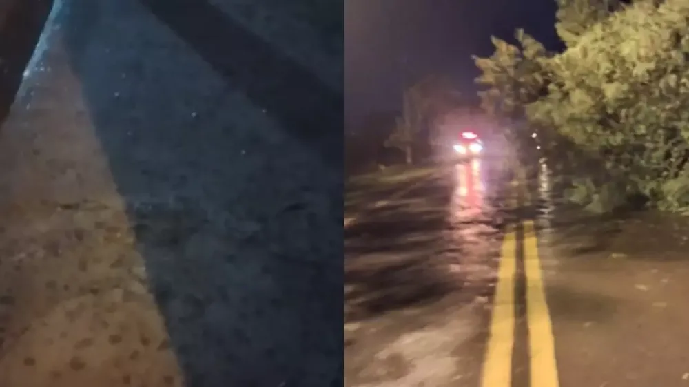Rajadas de quase 50 km/h e granizo causaram estragos em Bonito