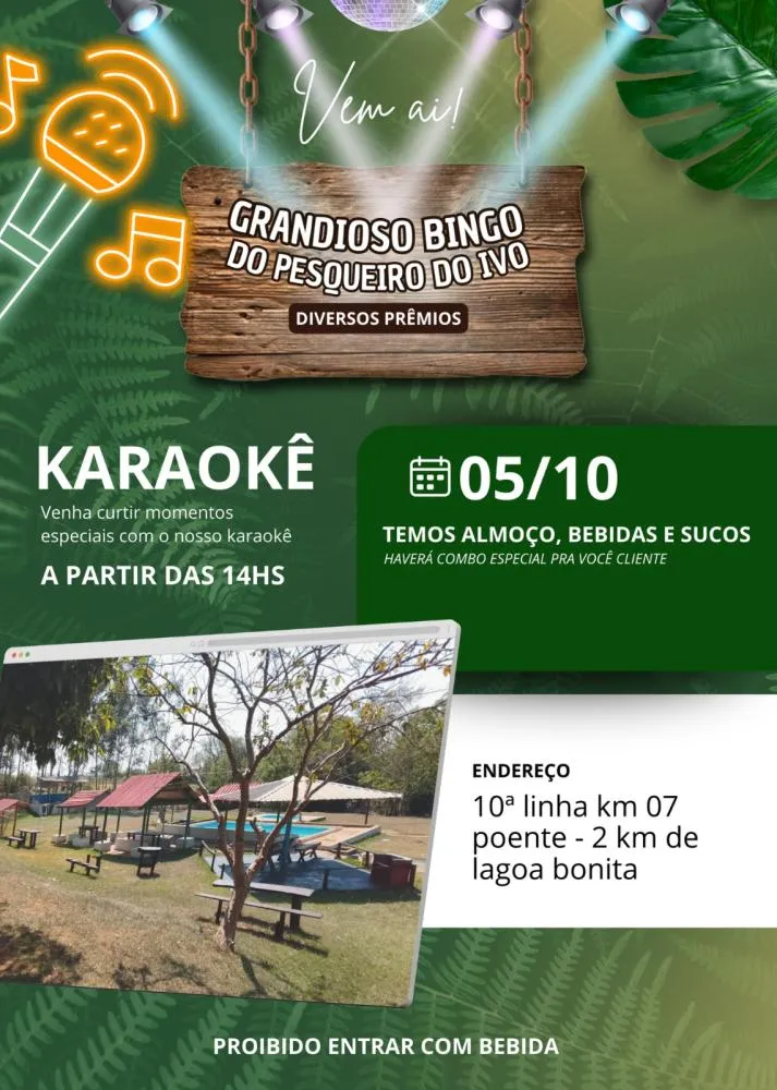 Grandioso bingo do Pesqueiro do Ivo será realizado em Deodápolis no dia 5 de outubro
