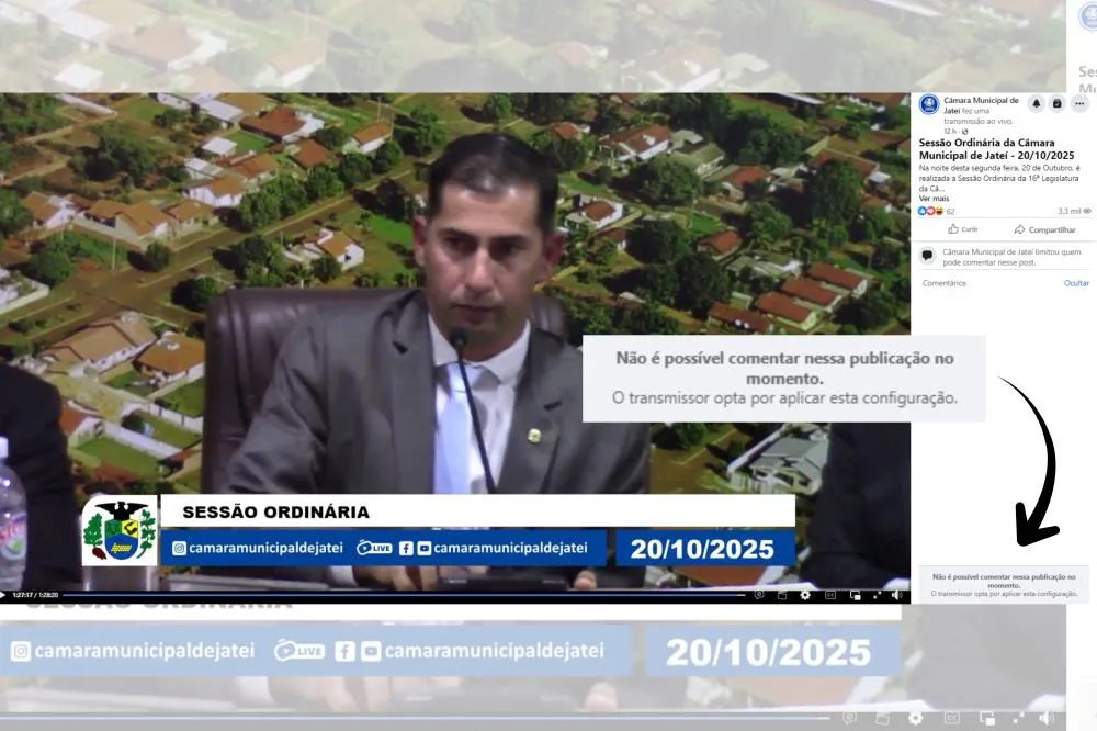 Presidente da Câmara de Jateí fala em “direito de participação popular”, mas restringe comentários durante sessão polêmica