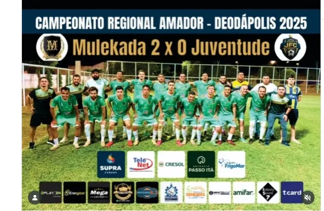 Mulekada vence o Juventude por 2 a 0 e mantém boa fase no Regional Amador de Deodápolis