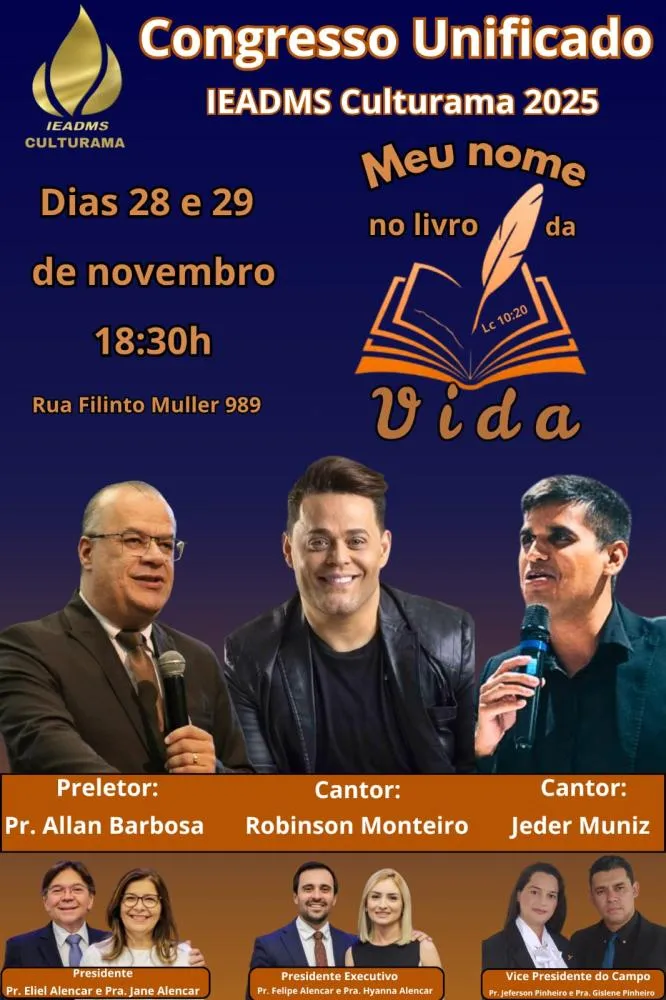 Culturama se prepara para receber grande Congresso Unificado da IEADMS nos dias 28 e 29 de novembro
