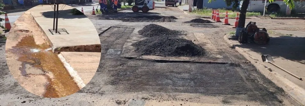 Secretaria de Obras orienta moradores a não soltar água nas vias onde ocorrem recapeamento e tapa-buraco