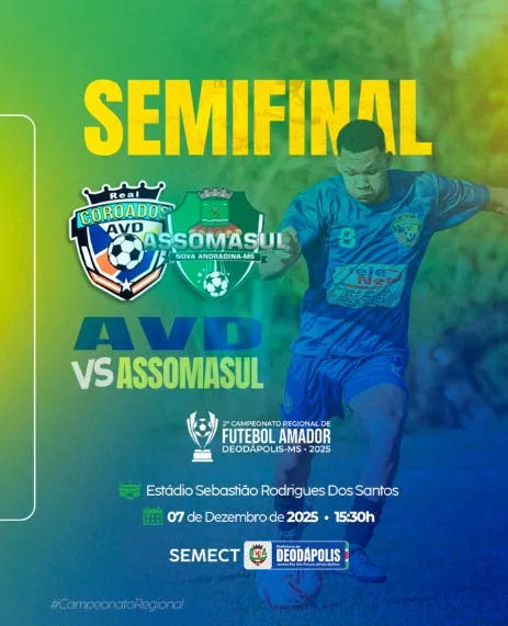 Semifinal do Regional define a segunda vaga na final neste domingo (07/12) em Deodápolis