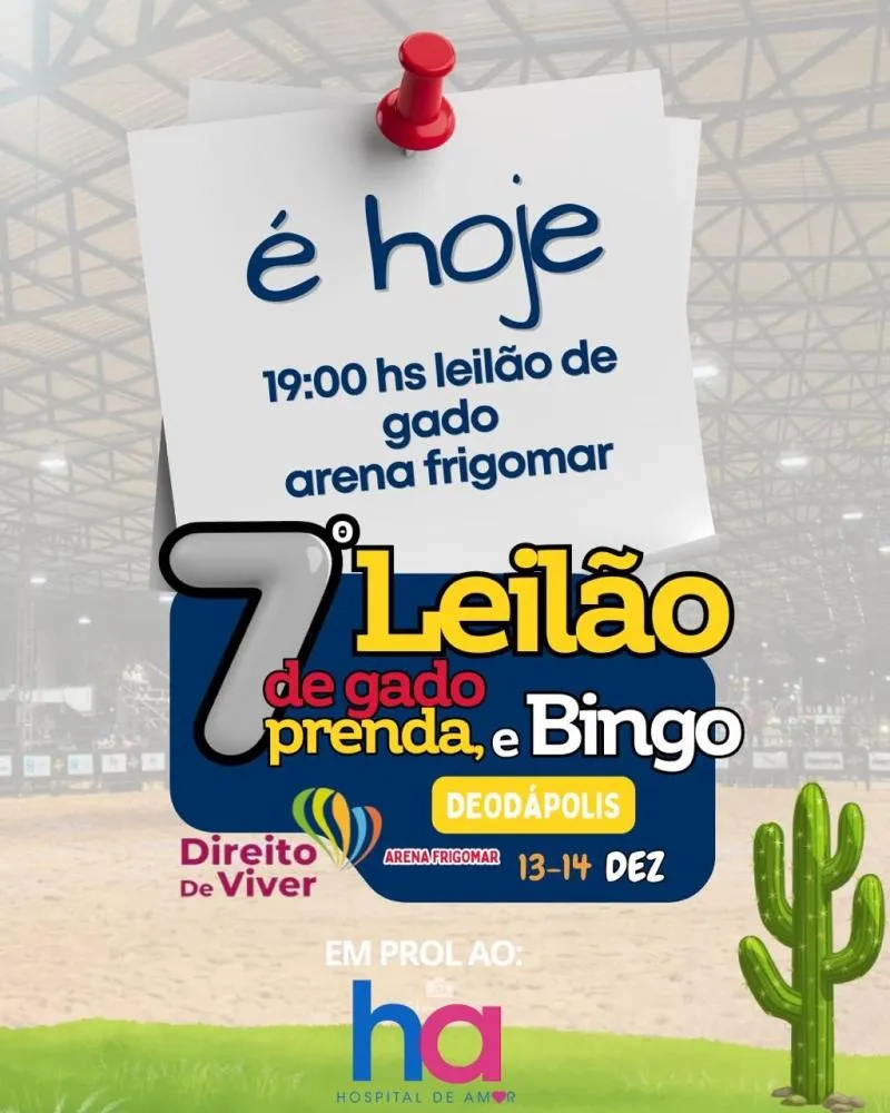 7ª Festa Direito de Viver começa neste sábado com leilão de gado e estacionamento solidário