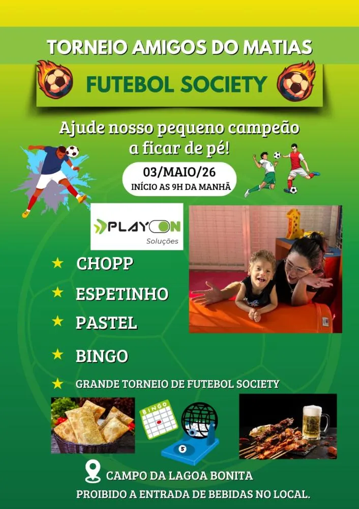 Torneio Amigos do Matias será realizado em maio com programação esportiva e solidária