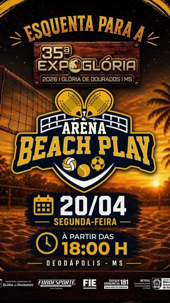 ExpoGlória promove esquenta na Arena Beach Play nesta segunda-feira em Deodápolis