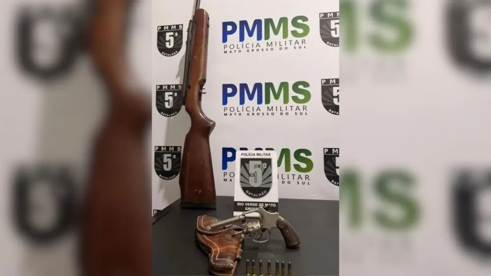 Armas apreendidas - Foto: Divulgação/ PMMS