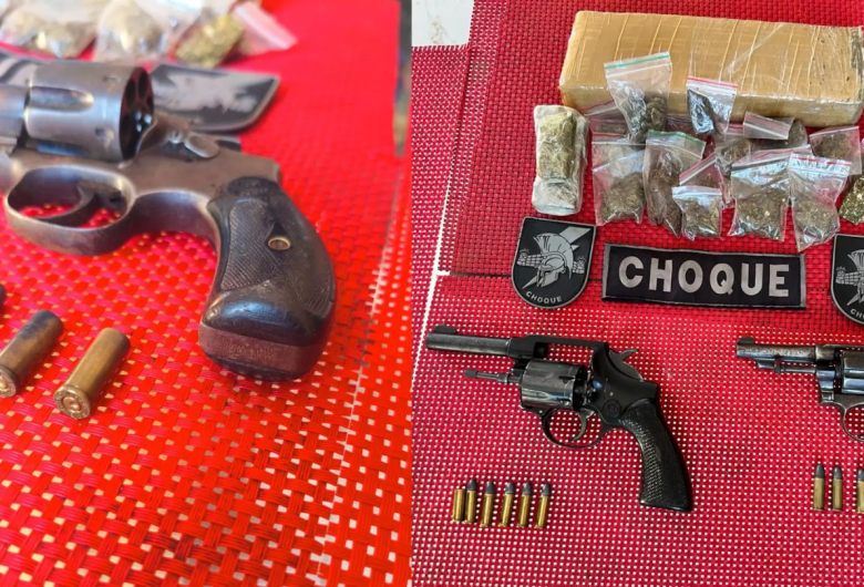Itens encontrados no imóvel dos suspeitos - Crédito: (PCMS)