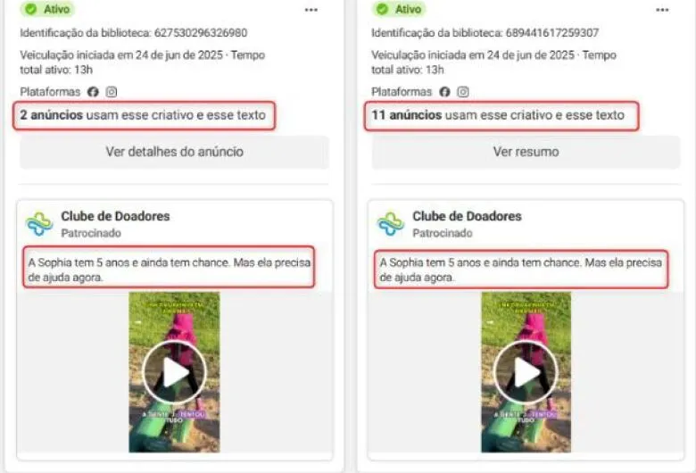 Postagens patrocinadas utilizando nome de Sophia levaram à investigação que desmantelou um grupo criminoso - Crédito: Divulgação / Defron