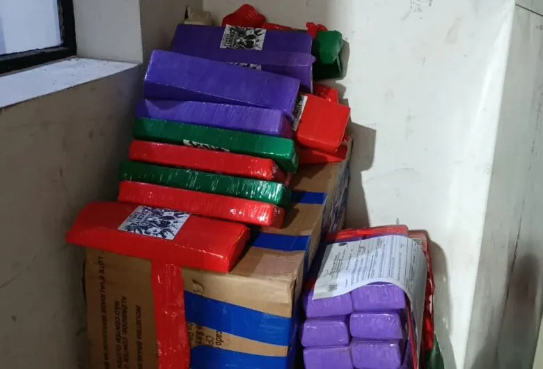 Fardos de maconha e skunk foram apreendidos em veículo - Crédito: Osvaldo Duarte/Dourados News 