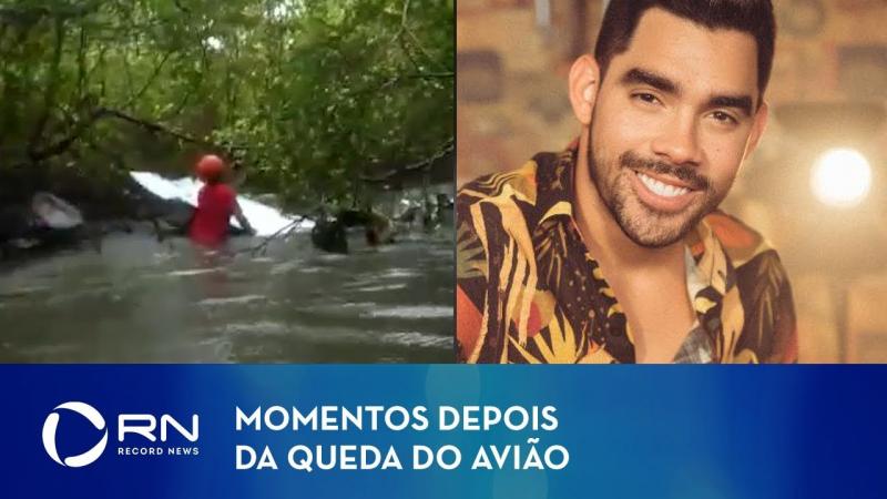 Vídeo mostra momentos depois da queda do avião que levava Gabriel Diniz