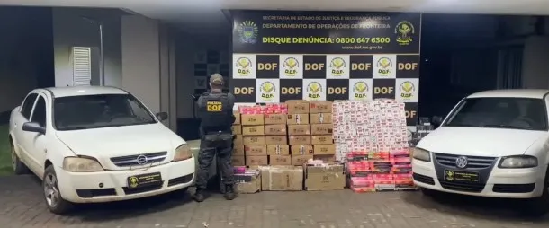 Carros são apreendidos pelo DOF com mais de R$ 400 mil em mercadorias ilegais