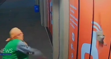 Vídeo mostra bandido tentando entrar em loja de celulares, no centro de Deodápolis